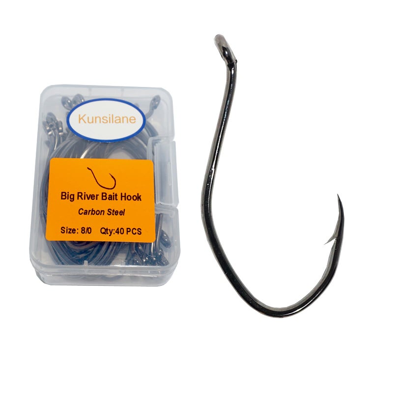 KUNSILANE Catfishing Hooks Big River Live Bait Hook 8/0, Fishing Hooks for Saltwater Freshwater,Catfish Striper Flathead Carp Bass - Image 1